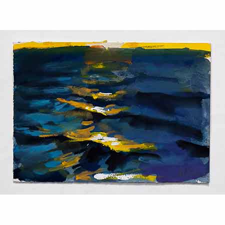 Yellow Light on the Sea 2012, Gouache 16cm x 22cm