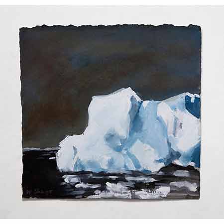 Ice Berg with Black Sea 2012, Gouache 19cm x 19cm