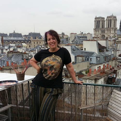 Working from a roof in Saint Michel, Paris 2014