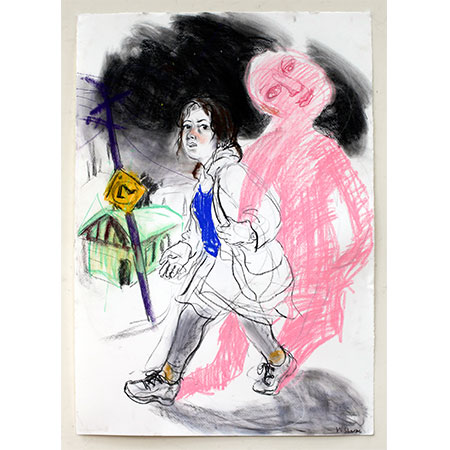 Self Portrait with Imaginary Friend 2014 Pastel 84cm x 59cm (Winner Adelaide Perry Drawing Prize)