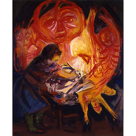 Lamp Light 1991 Oil on canvas 152cm x 137cm Collection of Orange Regional Gallery